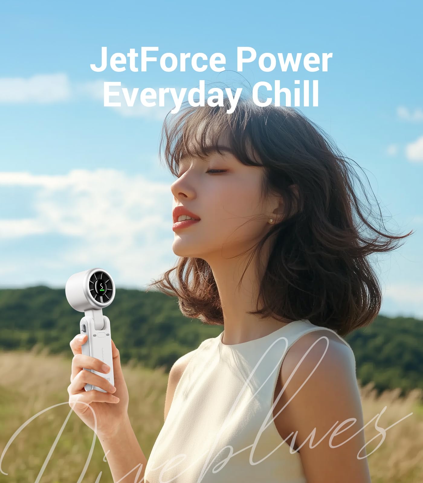 Portable Handheld Turbo Fan - 5 Speed Adjustable, Rechargeable Battery Operated, Up to 12 Hours Runtime, 3-in-1 Cooling Fan with Turbo Technology for Outdoor, Travel, Office, Camping, Sports & Home Use