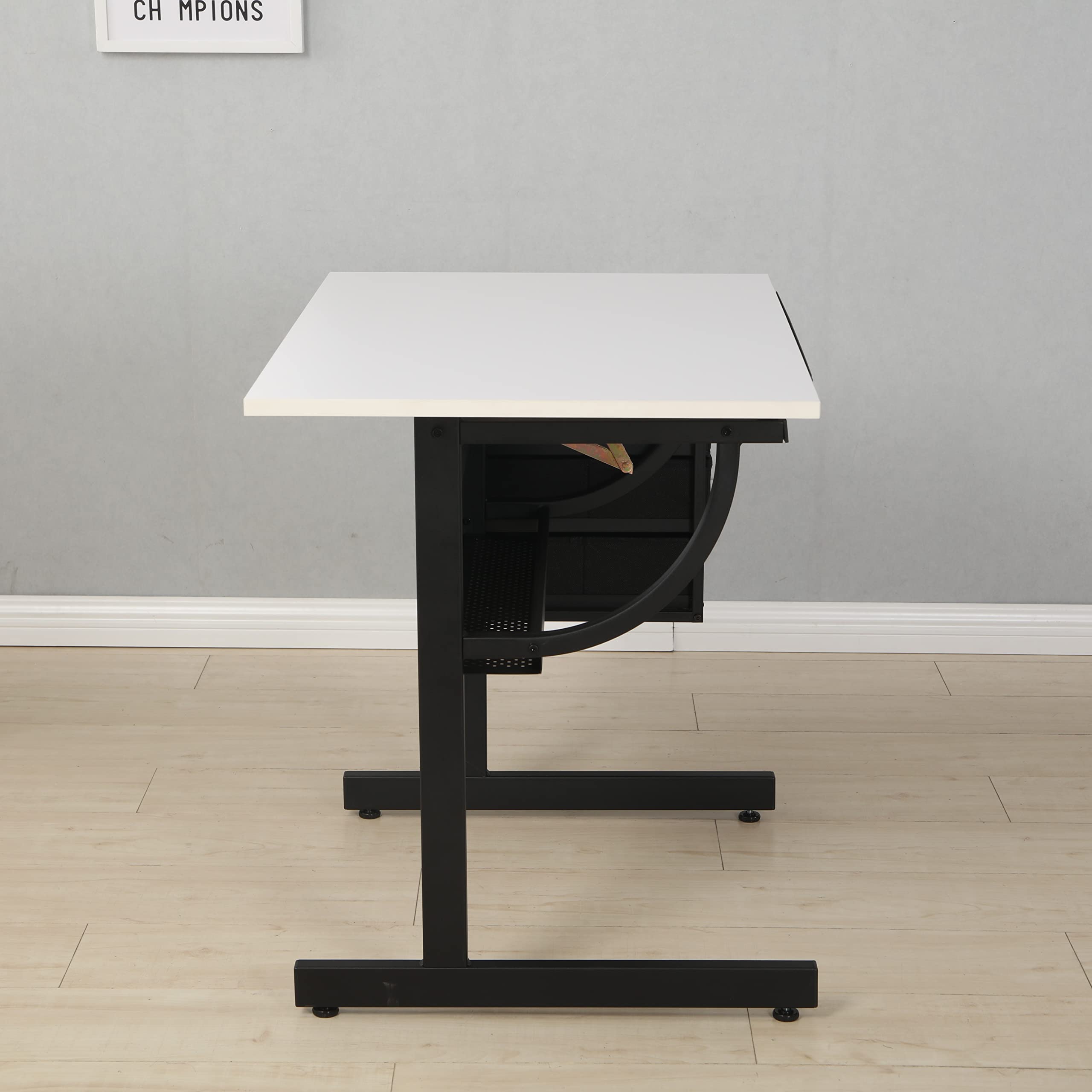 DeMya Adjustable Drafting Table with Stool & 3 Drawers - White Art Desk for Drawing, Sketching & Architecture - Perfect for Artists, Designers & Students