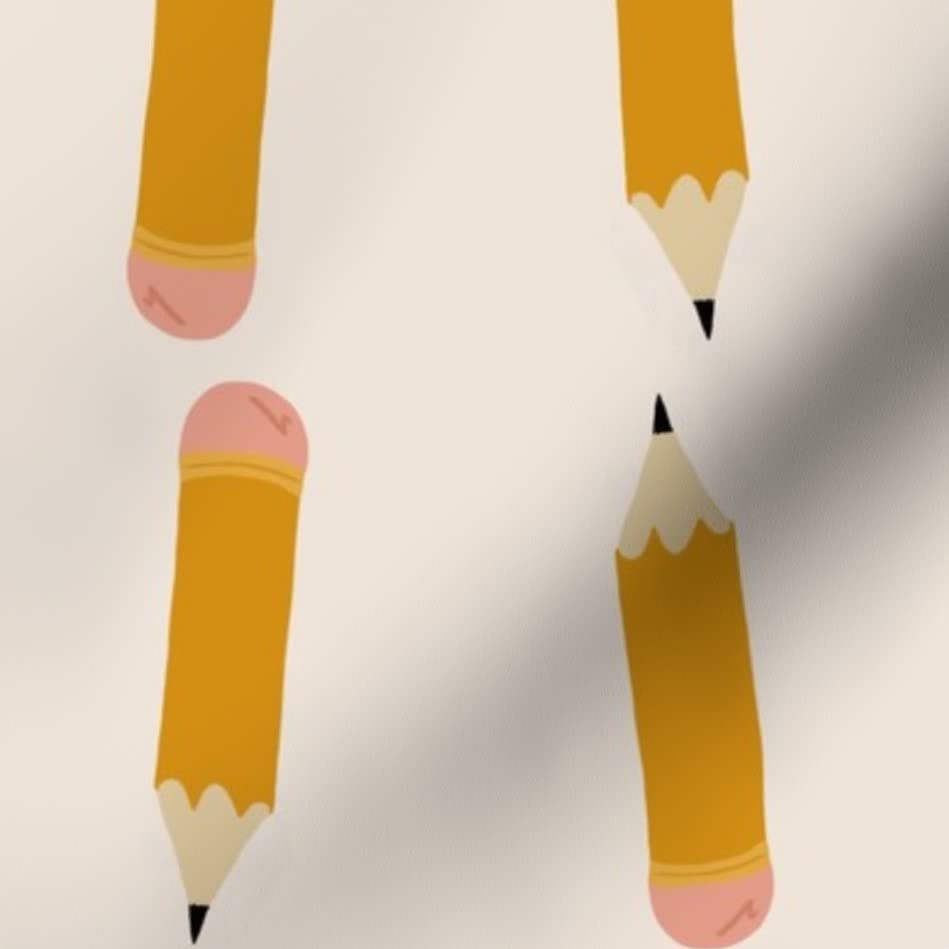 Pencils School Apples Fall Fabric by The Yard - Upholstery & Home Decor for Educators