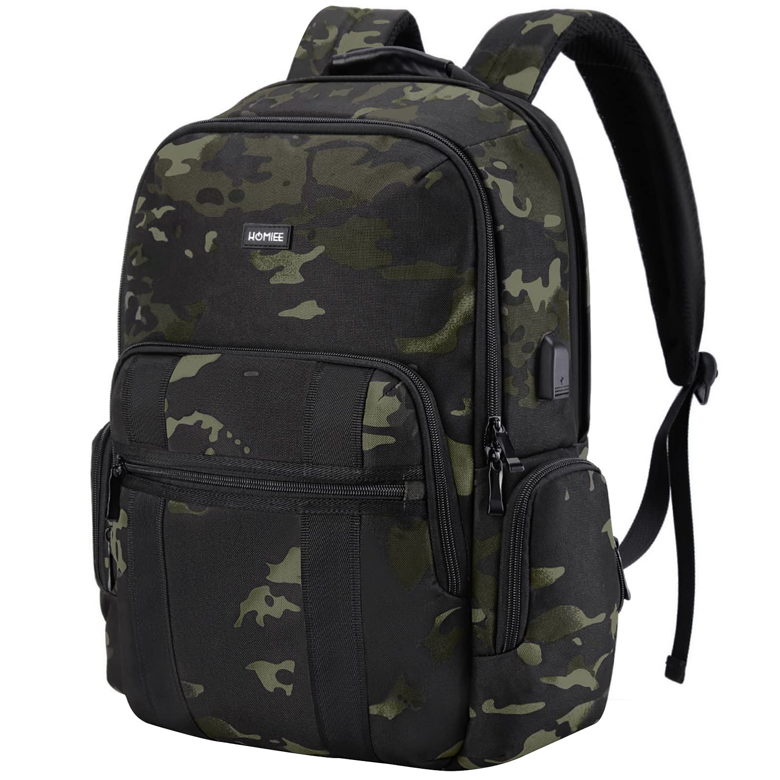 HOMIEE 15.6 Inch Anti-Theft Laptop Backpack with USB Charging Port - Waterproof Business Travel Backpack for Men & Women, College School Bag, Commuter Daypack, Hiking Rucksack - Perfect for Work, School, Airplane Carry-On & Outdoor Adventures