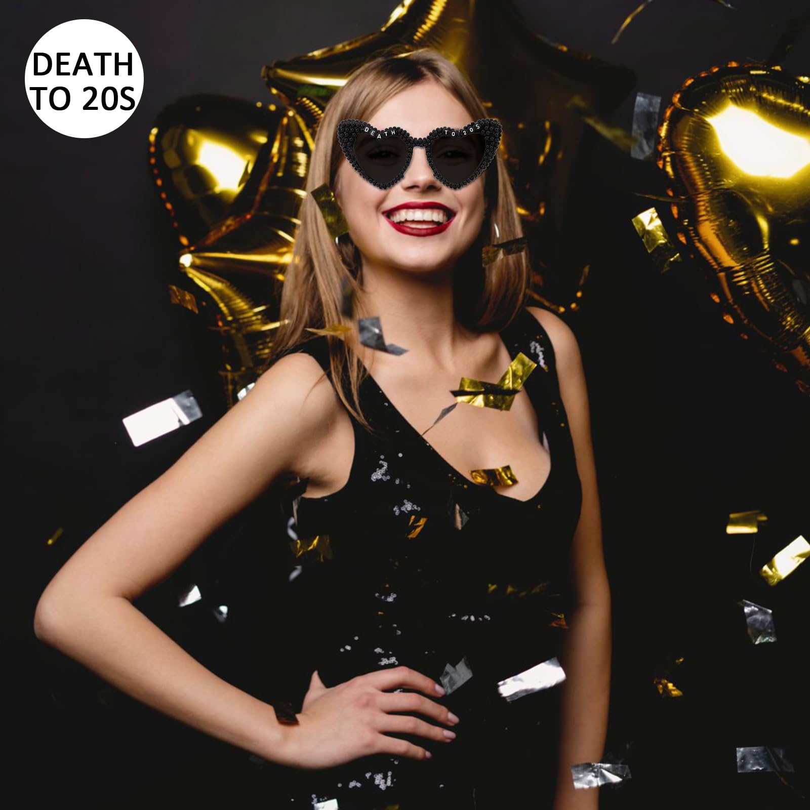 Death to 20s Sunglasses - 30th Birthday Party Decorations & Dirty 30 Gifts for Women - Funeral for Youth Theme - Perfect for 30th Birthday Celebrations, Themed Parties & Milestone Birthday Decor