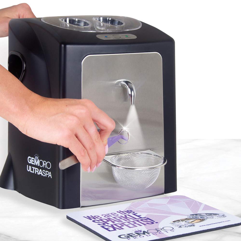 GemOro Ultrasonic & Steam Jewelry Cleaner - Professional Cleaning Machine for Rings, Watches, Glasses, Earrings | UltraSpa Personal Gentle Cleaner | Perfect for Home Jewelry Care & Gift Giving