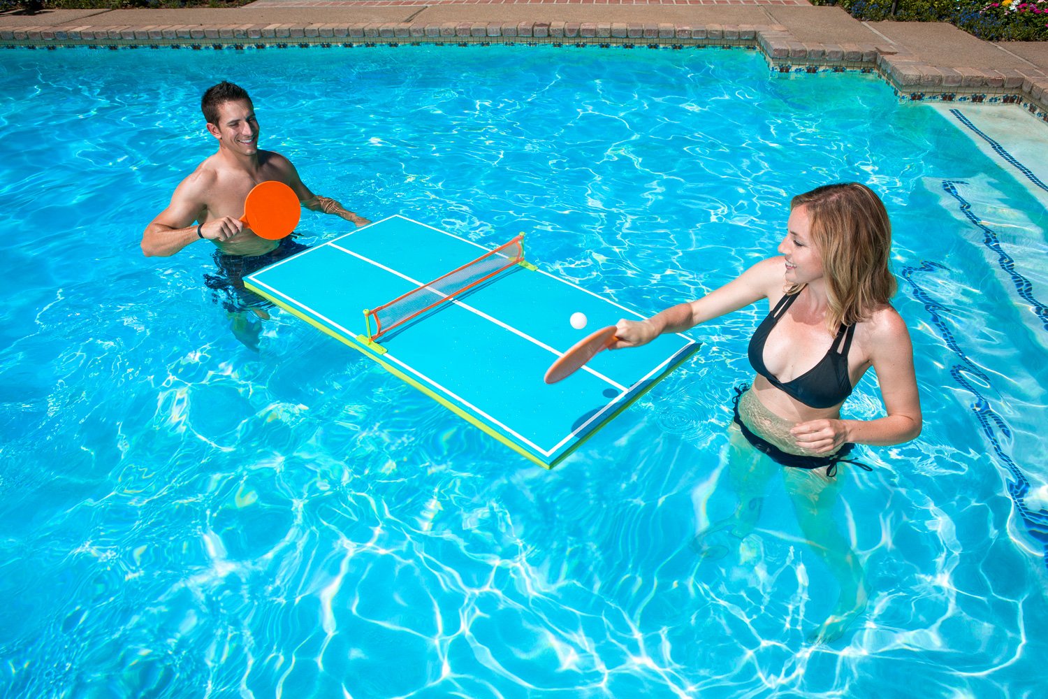 Poolmaster Floating Table Tennis Game Toy - Portable Waterproof Ping Pong Set for Pool, Lake & Beach Fun - Perfect for Outdoor Parties, Family Gatherings & Summer Activities