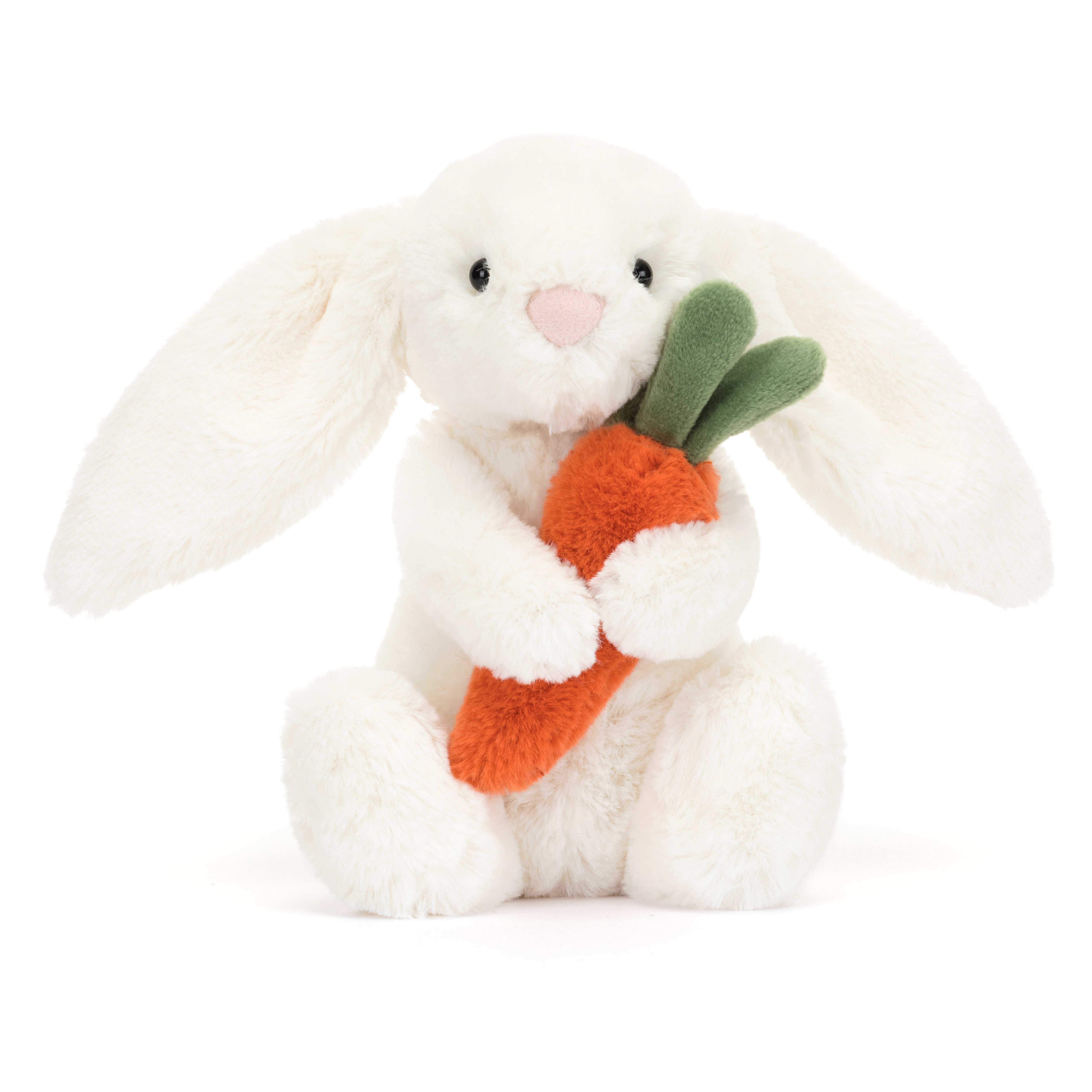 Cute Plush Bunny Toy with Carrot - Soft Stuffed Animal for Kids, Easter Gifts & Nursery Decor