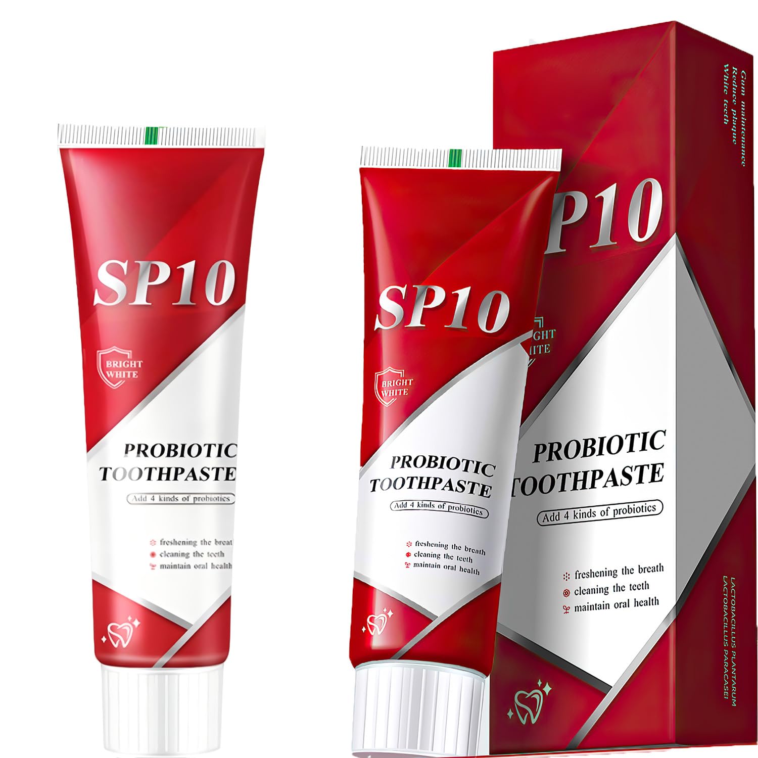 2-Pack SP 10 Probiotic Toothpaste for Teeth Whitening & Oral Health – Natural Dental Probiotic Formula with Spry Technology for Brighter, Healthier Smile – Perfect for Daily Oral Care & Fresh Breath