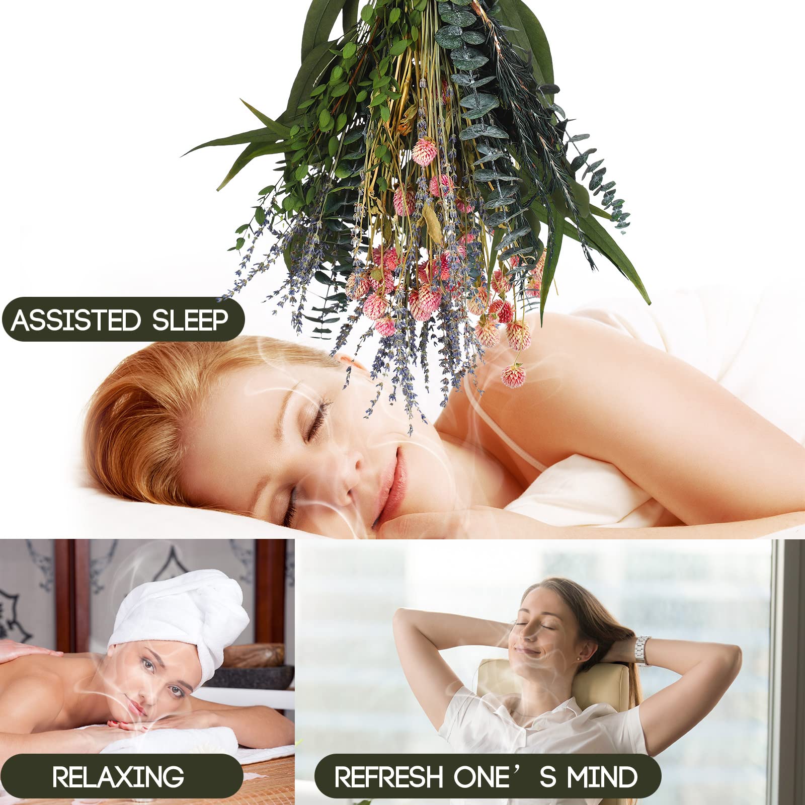Fabbay 67 Pcs Dried Lavender Eucalyptus Shower Bundle - Natural Hanging Plant with Real Leaves for Spa, Bathroom Decor & Floral Arrangements | Aromatherapy, Relaxation & Home Decor Gift Idea