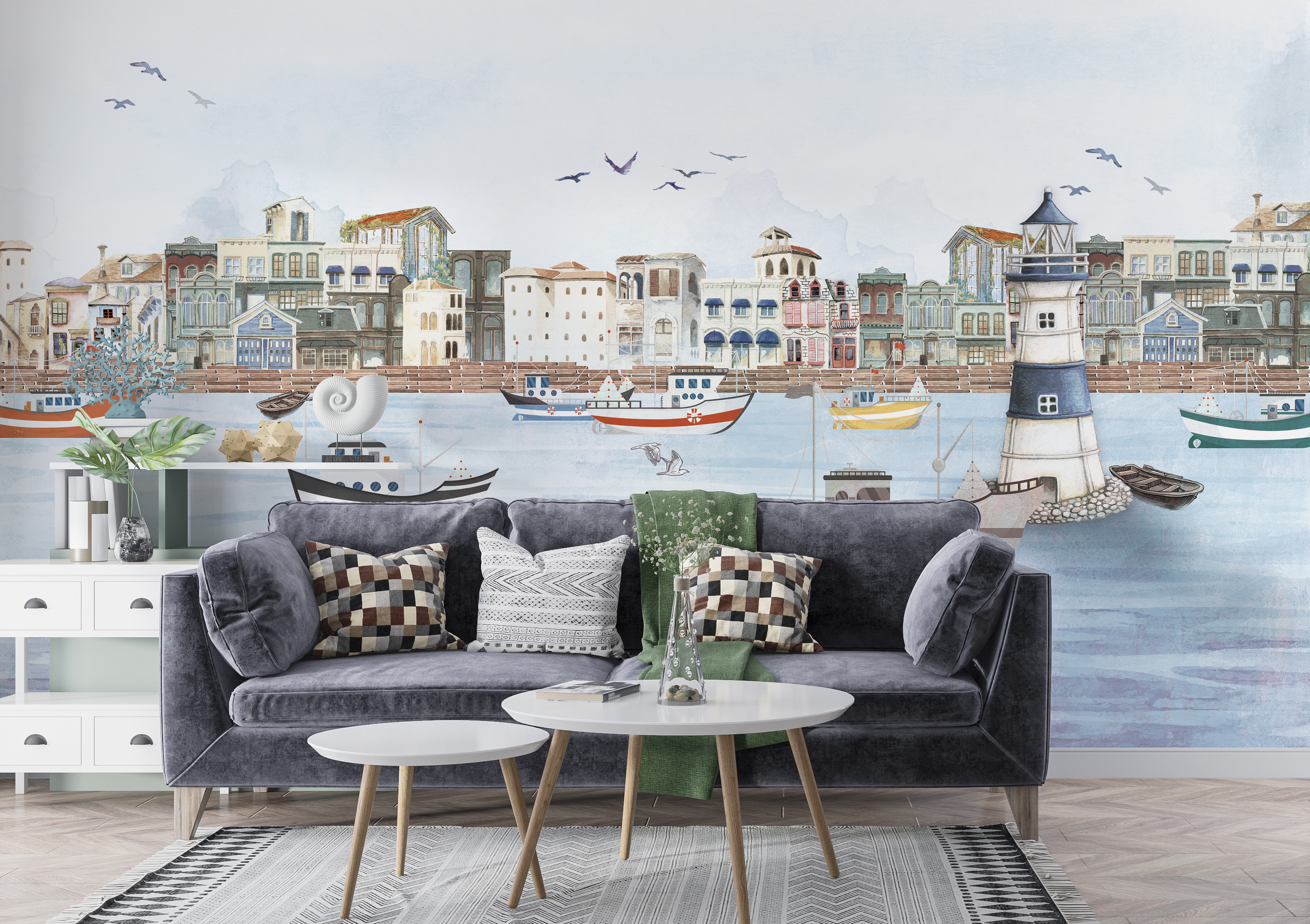 City Escape Wallpaper Mural - Modern Urban Wall Art Decor for Living Room, Bedroom & Office | Peel and Stick Removable Wallpaper