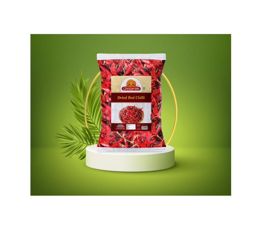 Ghotaram Byadgi Deggi Mirch Whole Red Chili - 240g | Authentic Karnataka Handpicked Sabut Lal Mirch | Mild Spicy Haveri Red Chilli for Cooking, Pickles & Indian Cuisine