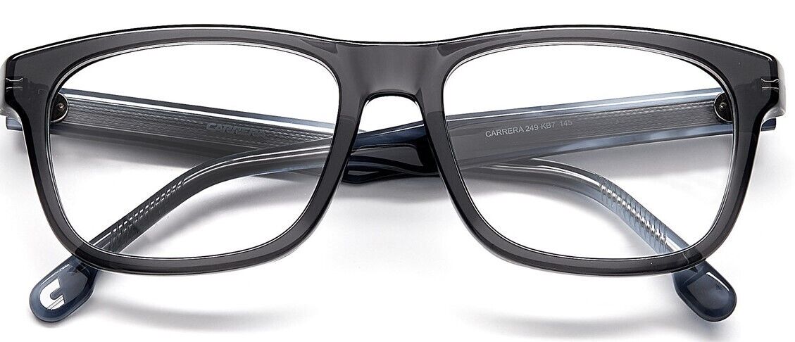 Carrera Carrera 249 0KB7 00 Grey Rectangular Unisex Eyeglasses - Stylish Lightweight Frame for Men & Women - Perfect for Reading, Work, and Everyday Wear
