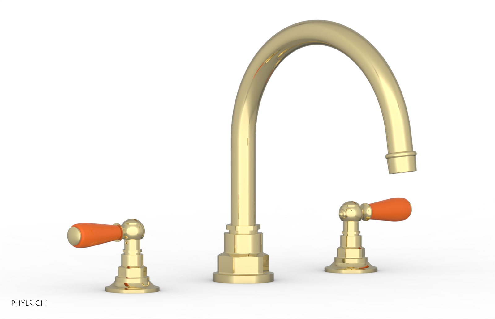 Jamestown Deck Tub Set with Lever Handles & Orange Accents - 165.41