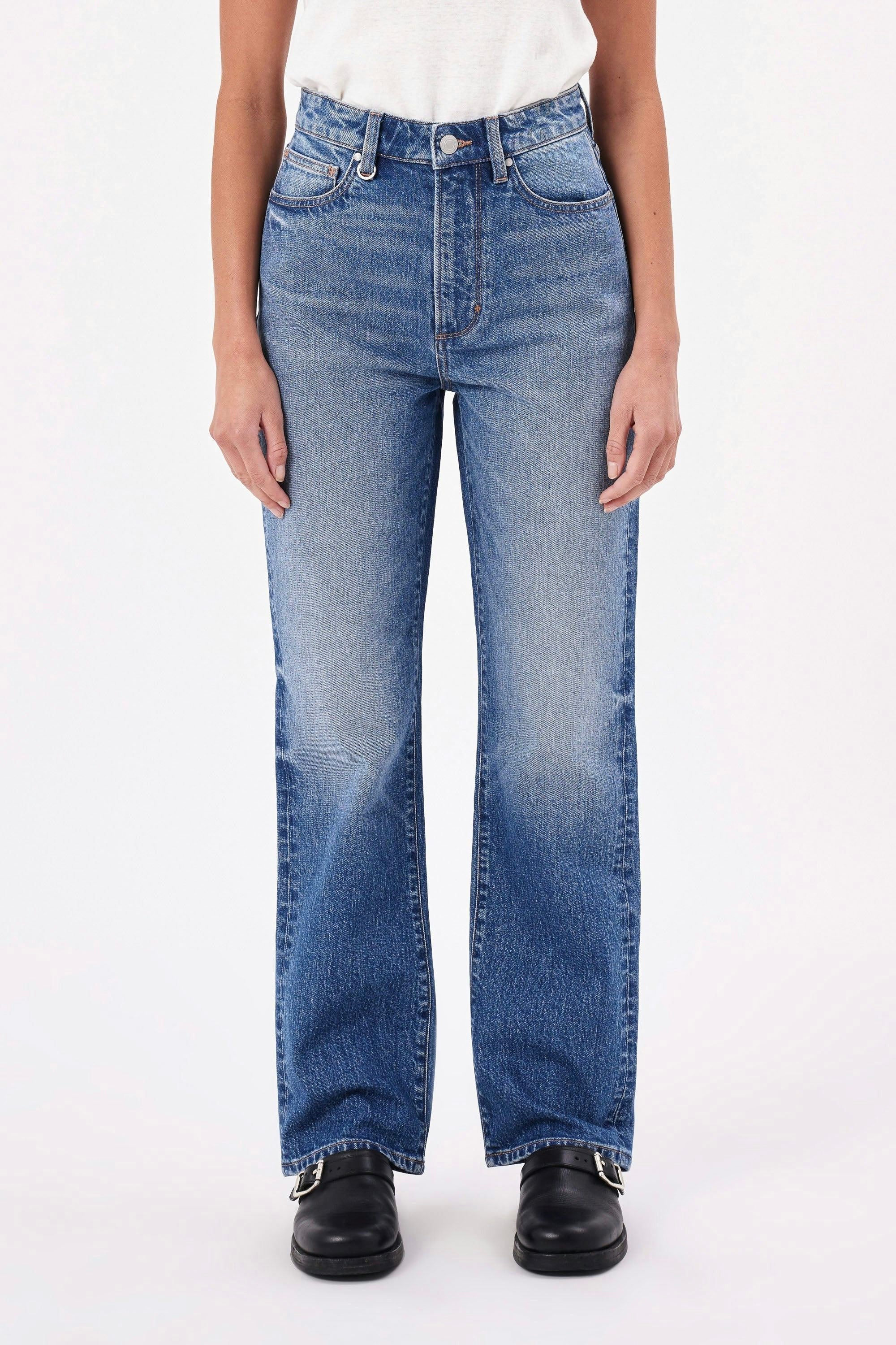 Nico Mid Vintage Indigo Straight Ode Jeans for Women - Classic High Waist Denim Pants | Perfect for Casual Wear, Office & Date Night Outfits