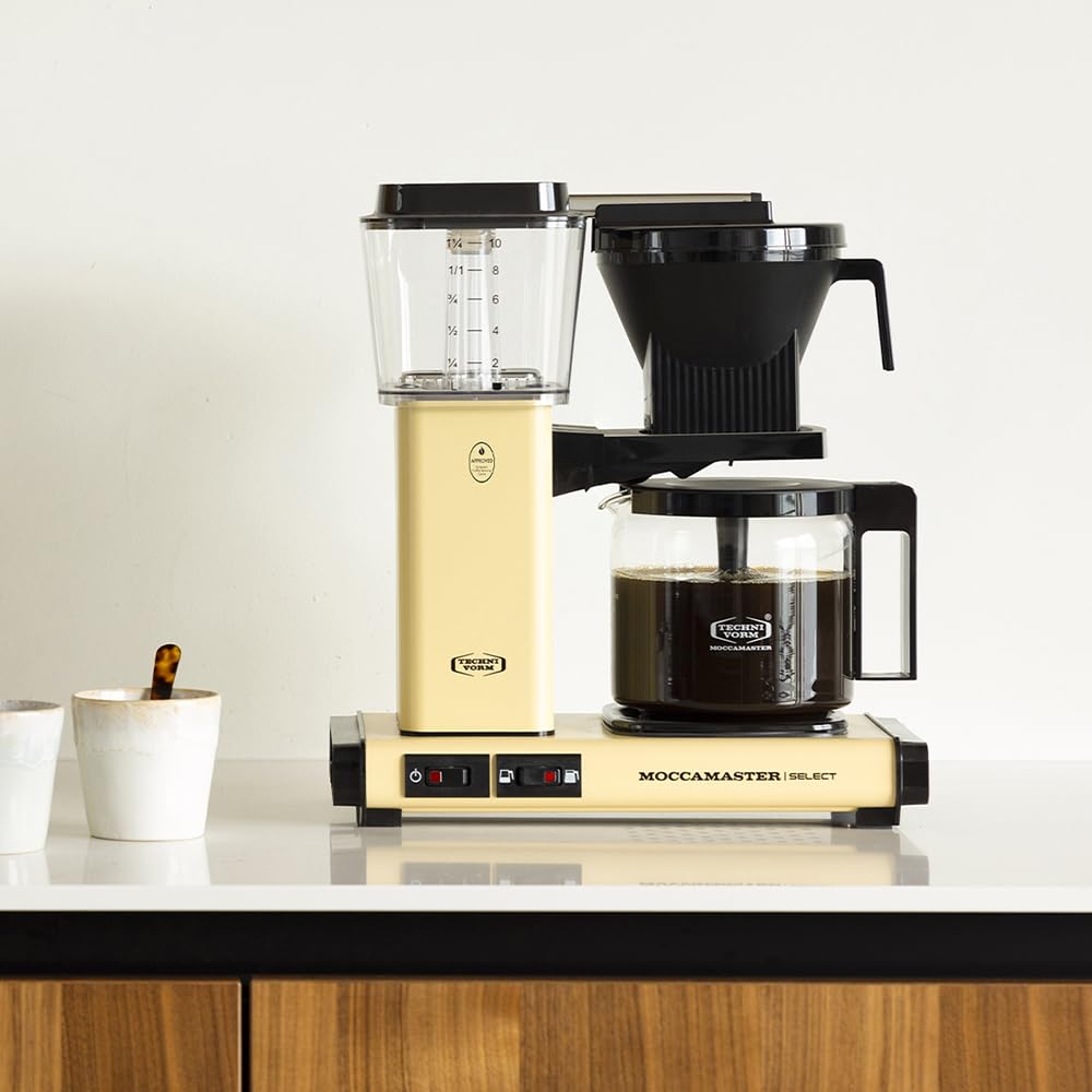 Moccamaster KBG Select Drip Coffee Maker - 1.25L Capacity, Pastel Yellow, Perfect for Home & Office Brewing | Fresh Coffee Every Morning
