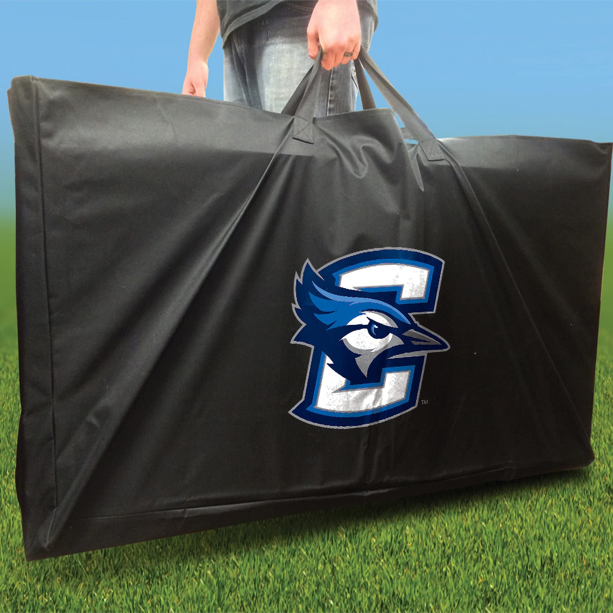 Skip's Garage Creighton Jersey Cornhole Board Set - Official Team Logo Design - Regulation Size Cornhole Game for Tailgating, Backyard Parties & Outdoor Events