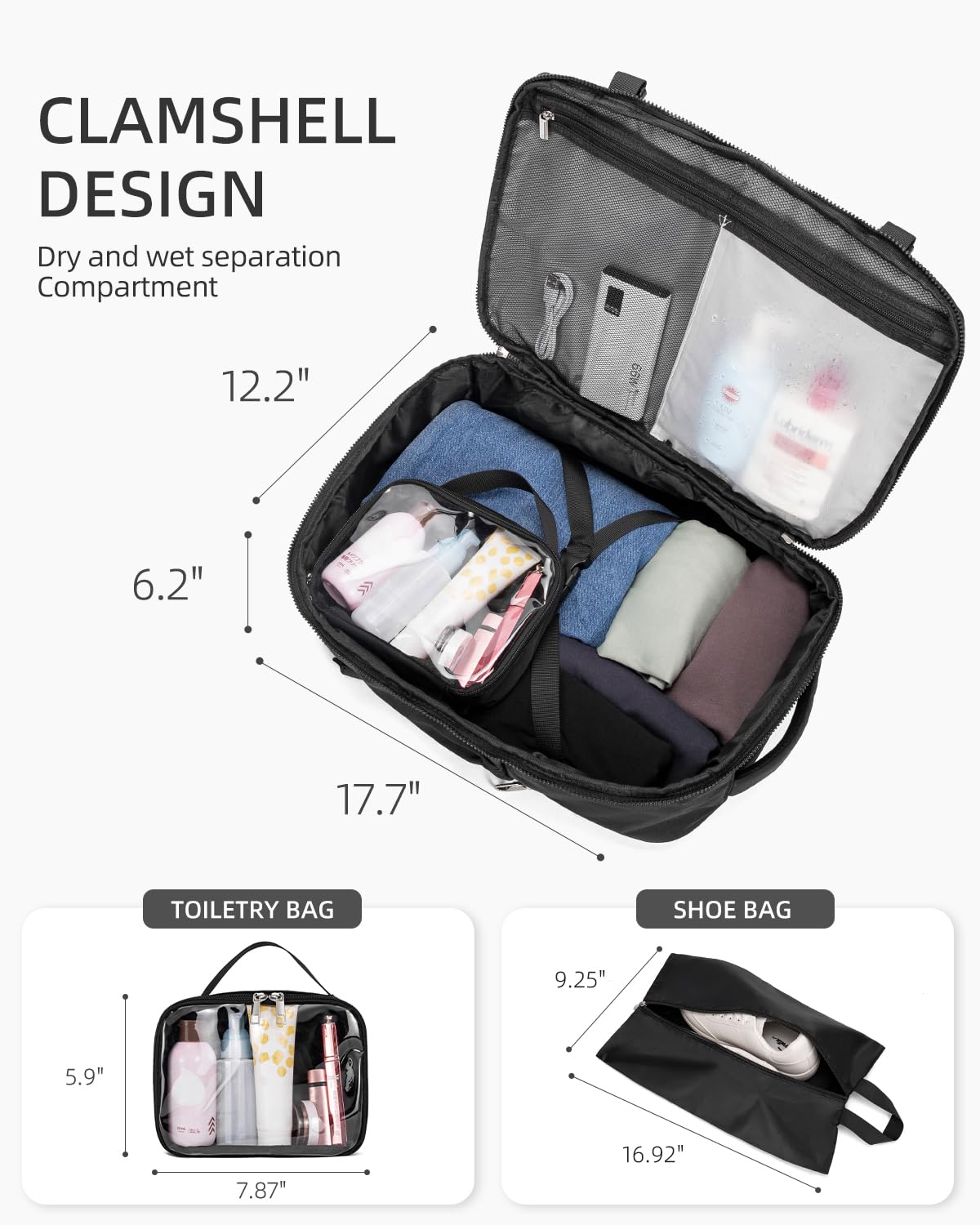 WESTBRONCO 17 Inch Travel Laptop Backpack for Women - Flight Approved Carry On Backpack with USB Charging Port, Water Resistant Puffy Weekender Bag for Business, College, Commuting & Airplane Travel