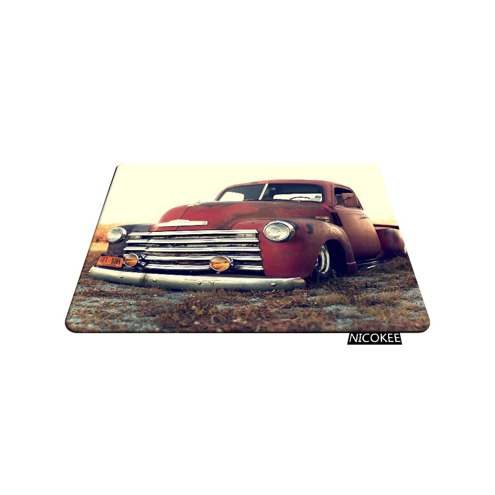Red Truck in Field Gaming Mouse Pad - 9.5x7.9 Inch Non-Slip Rubber Base Computer Desk Mat for PC, Laptop & Office Use | Perfect for Gaming, Work & Home Office Setup