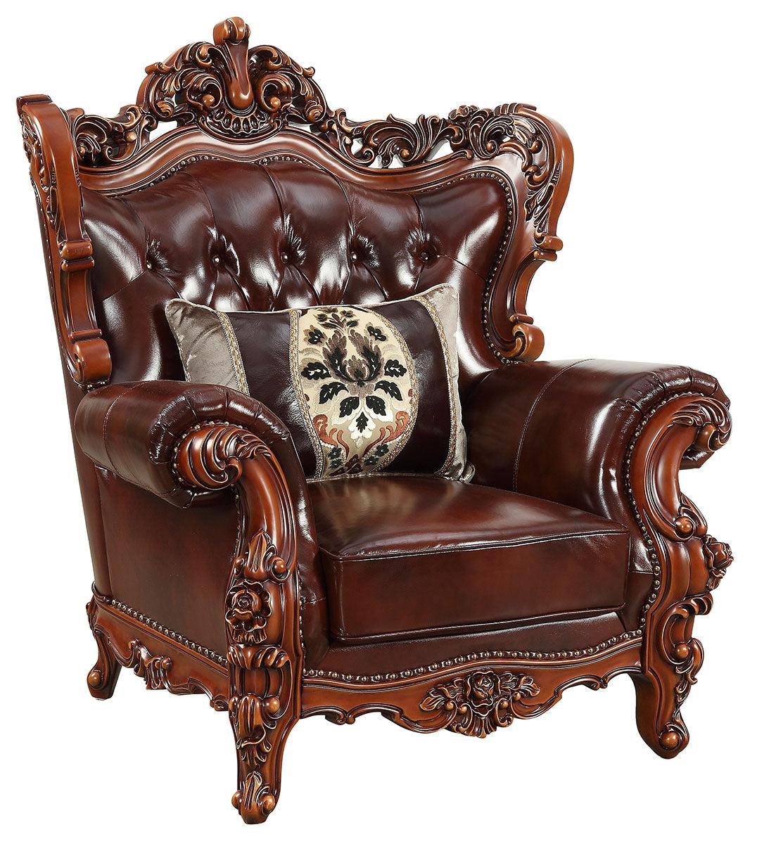 Premium Eustoma Chair in Cherry & Walnut - Ergonomic Office Chair with Adjustable Height & Lumbar Support - Perfect for Home Office, Gaming & Study Rooms
