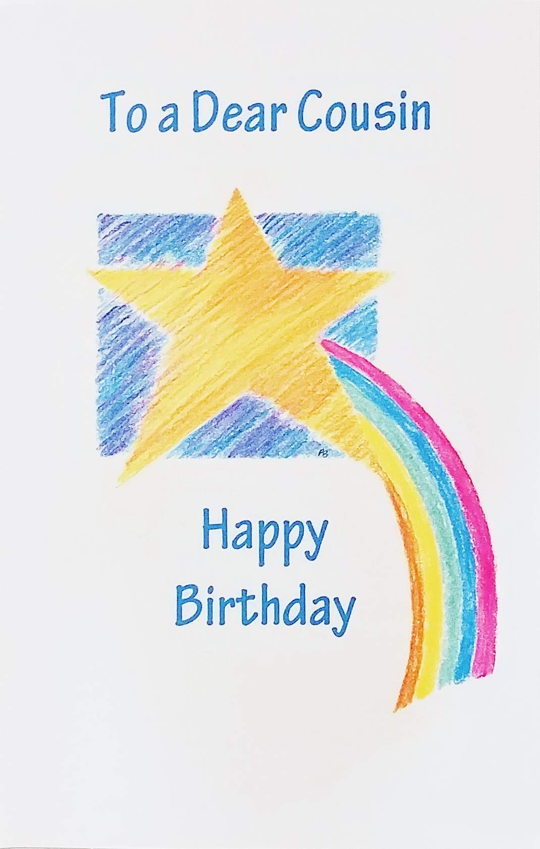 Happy Birthday Greeting Card for Cousin - Rainbow & Shooting Star Design - Perfect for Birthday Wishes, Cousin Appreciation & Special Occasions