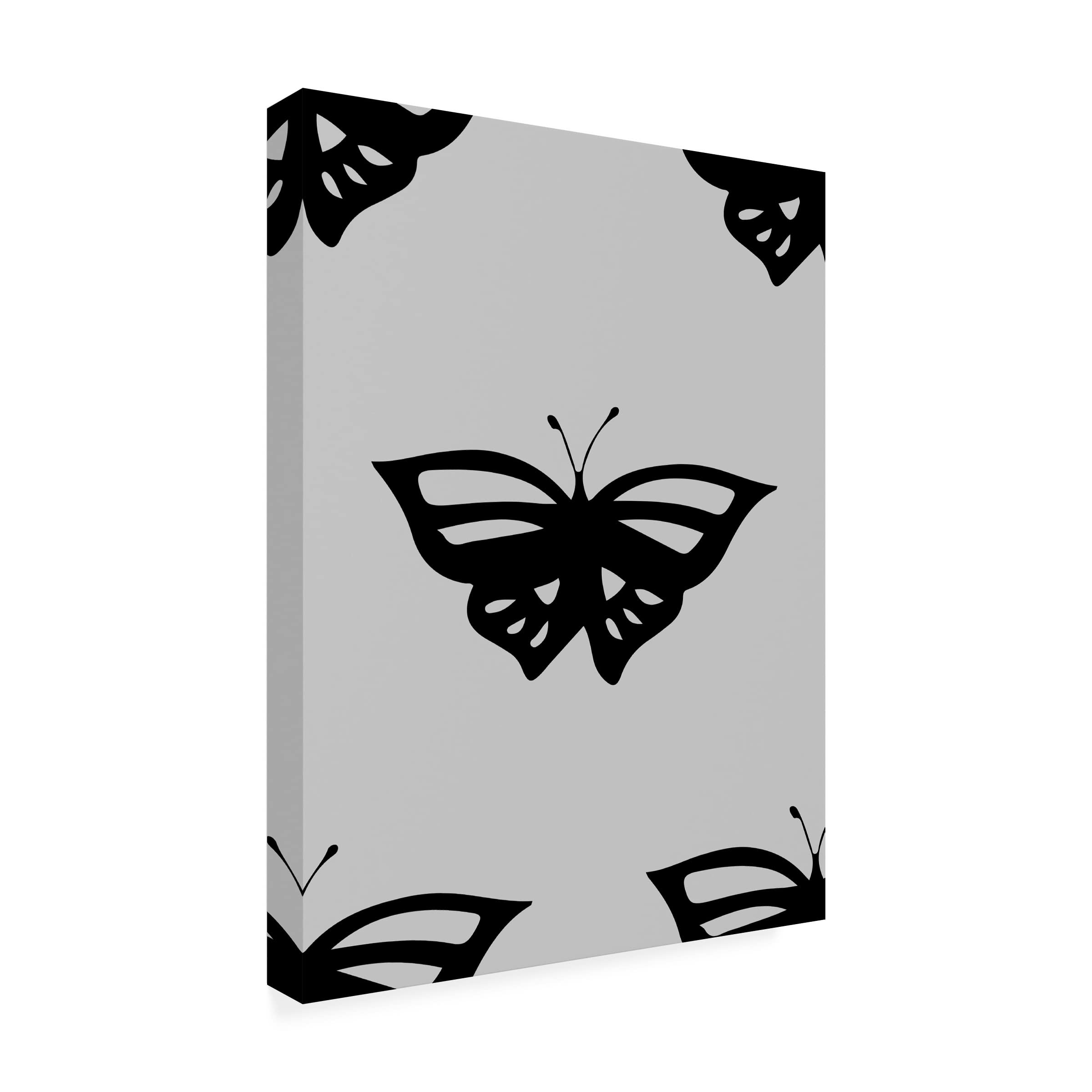 Fiorella Surface Design Contrast Butterfly 15 Canvas Art Print - Modern Abstract Wall Decor for Living Room, Bedroom & Office - Handmade Trademark Fine Art