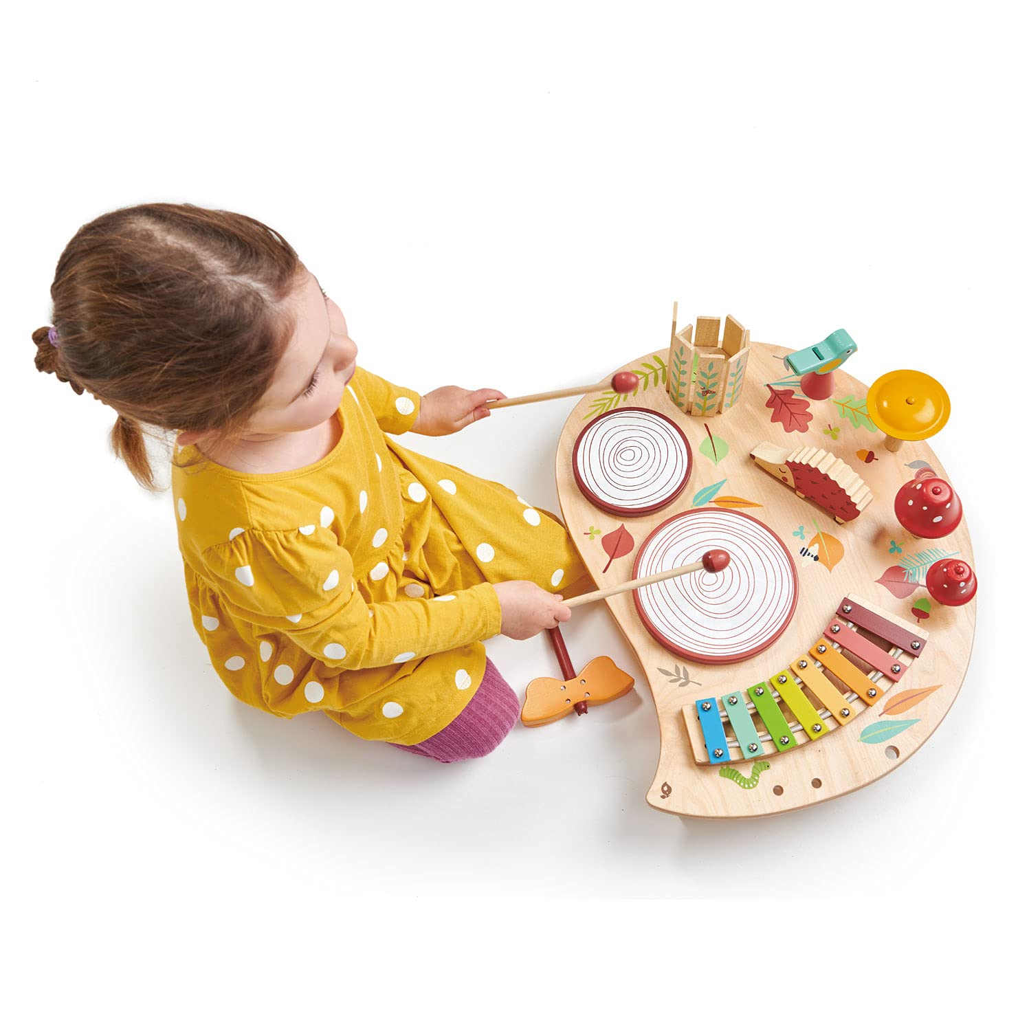 Tender Leaf Toys Musical Table - Complete Wooden Musical Instrument Set for Toddlers & Kids Ages 3+ | Early Childhood Music Education Toy for Home & Preschool Play
