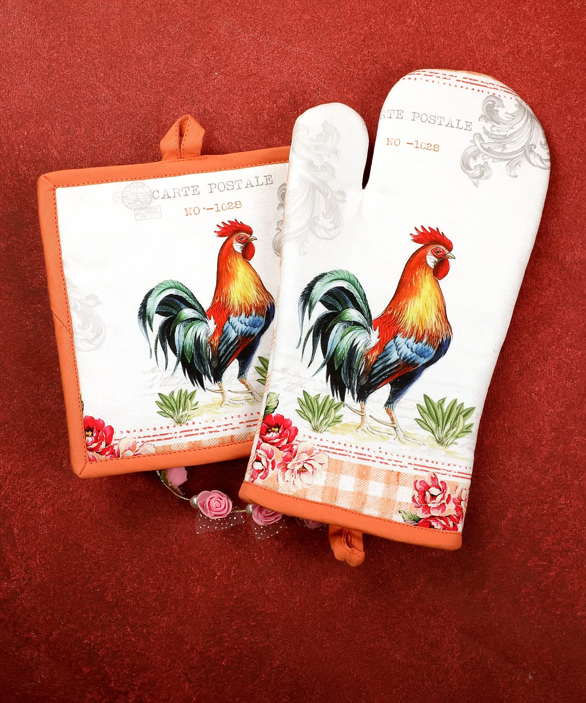 AMOUR INFINI 4-Piece Kitchen Gift Set - Reusable Heat-Resistant Apron, Towel, Oven Mitt & Pot Holder for Baking, Grilling & Cooking | Perfect for Home Chefs & Holiday Gifts