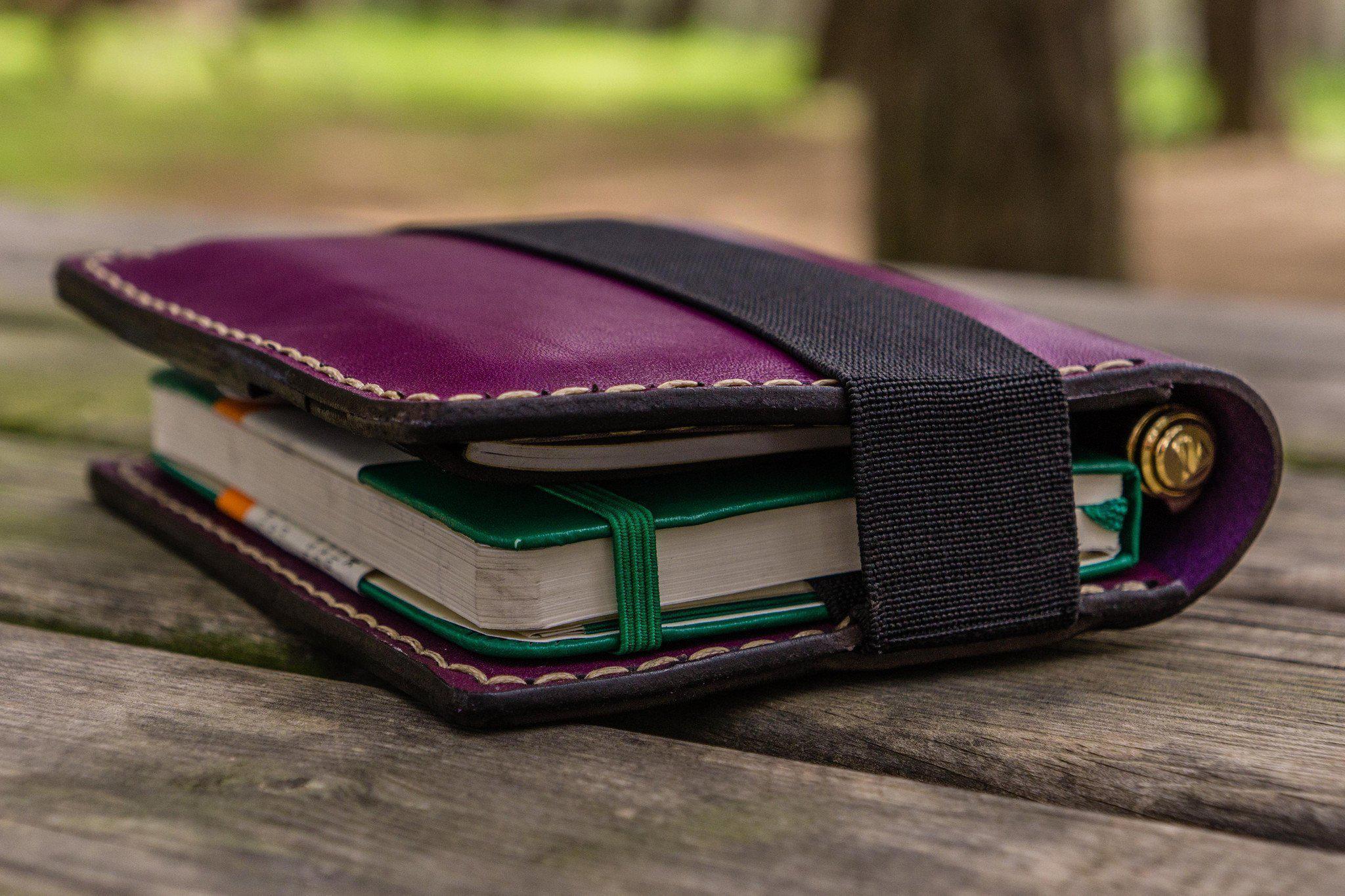 Premium Purple Leather Rhodia A6 Notebook Cover - Elegant Protection for Journals, Planners & Sketchbooks - Perfect for Office, School & Travel Use