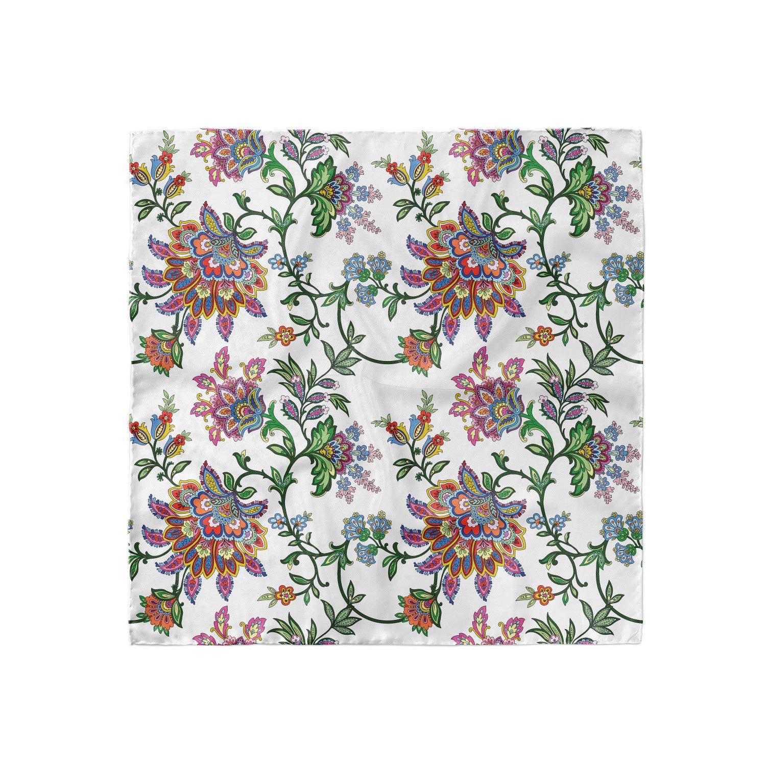 Ambesonne Vintage Floral Hair Scarf - Elegant Head Wrap with Classic Flower Patterns for Women | Perfect for Boho Style, Beach Outfits & Everyday Fashion Accessories