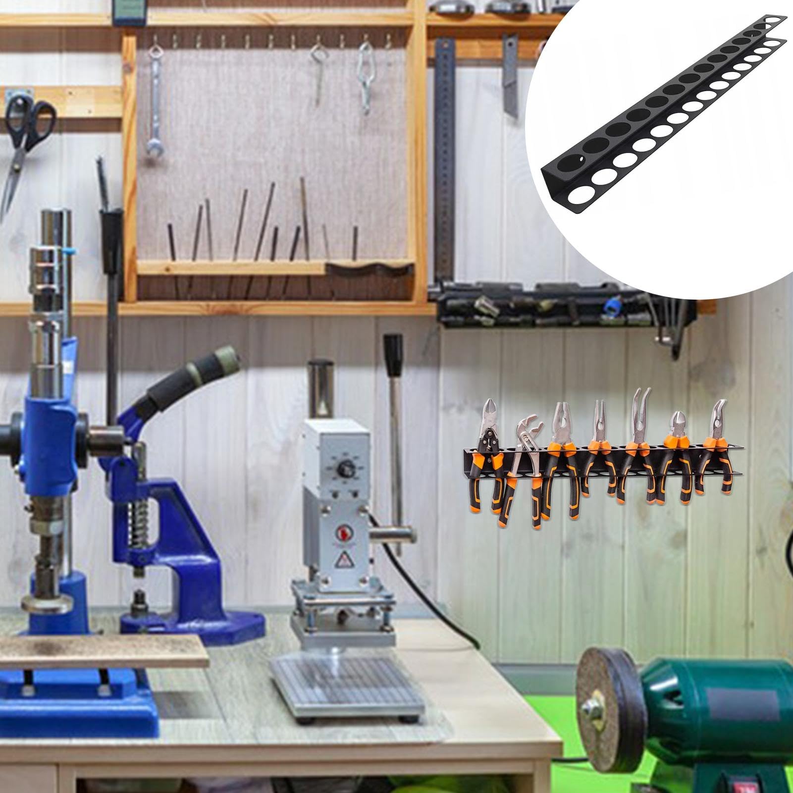 Durable Metal Screwdriver Organizer - Heavy-Duty Hand Tool Storage Rack for Hammers & Pliers - Wall-Mounted Tool Holder Bracket | Perfect for Garage, Workshop & DIY Projects