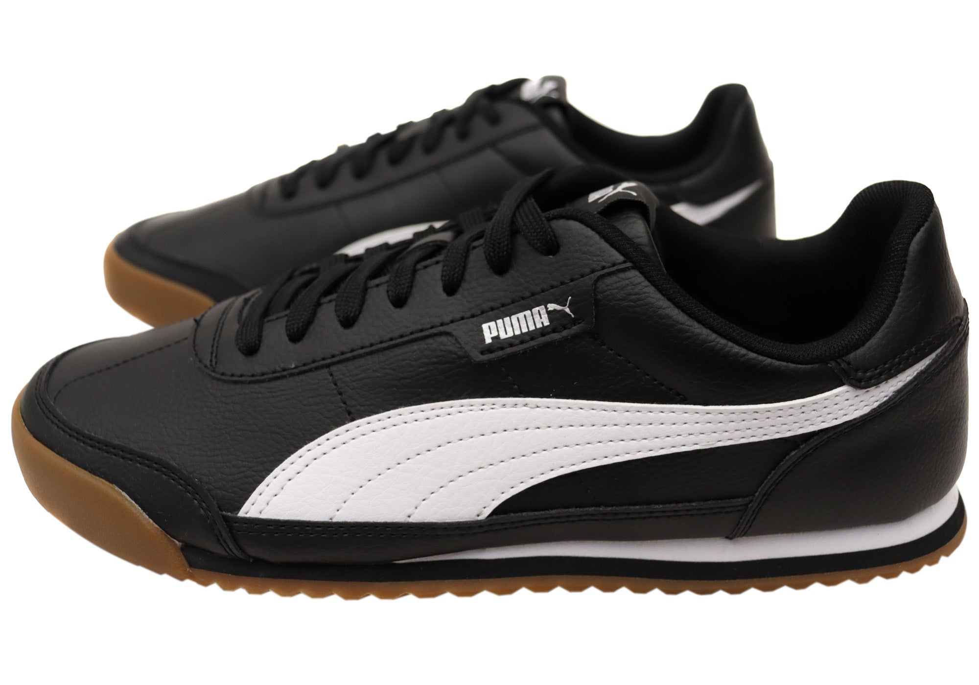 Puma Men's Turino II Comfortable Black & White Lace-Up Sneakers - Running, Walking & Casual Wear for Everyday Comfort