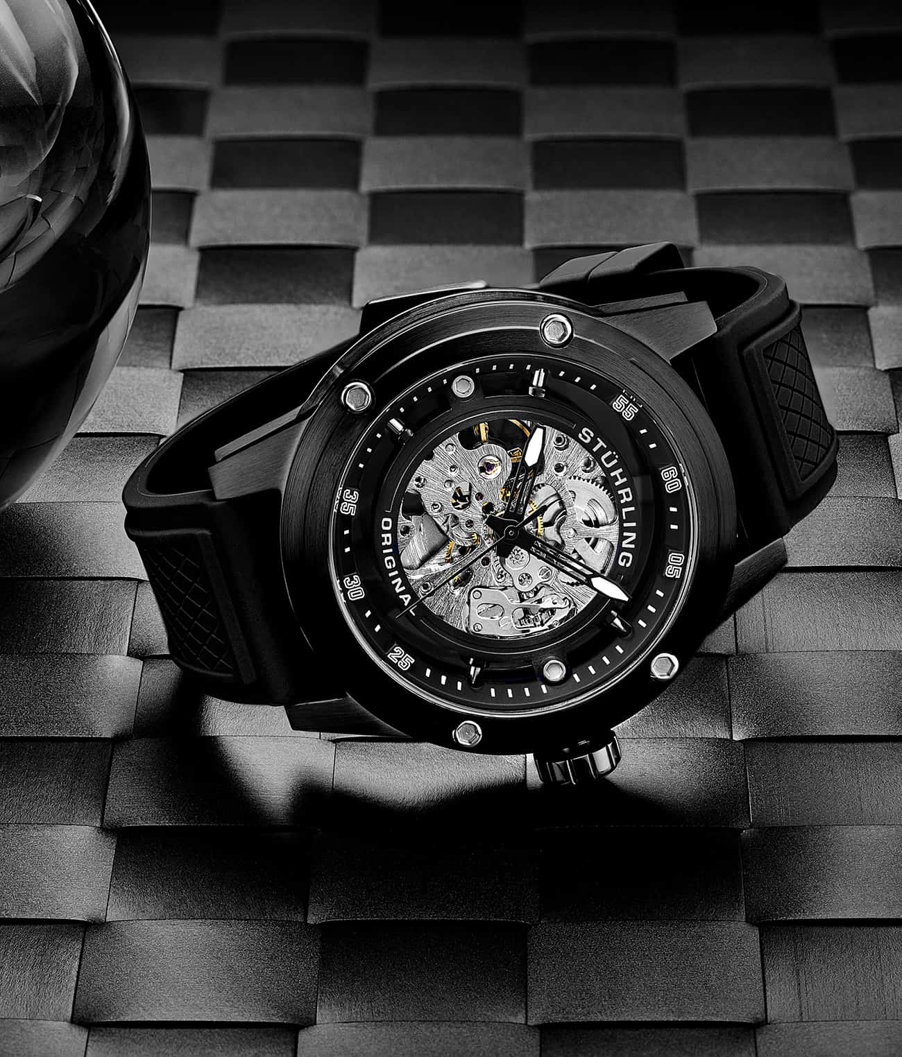 Grandiose 4034 Automatic 50mm Skeleton Watch for Men - Stainless Steel Mechanical Timepiece with Transparent Dial - Perfect for Business, Formal Events & Luxury Gift Giving