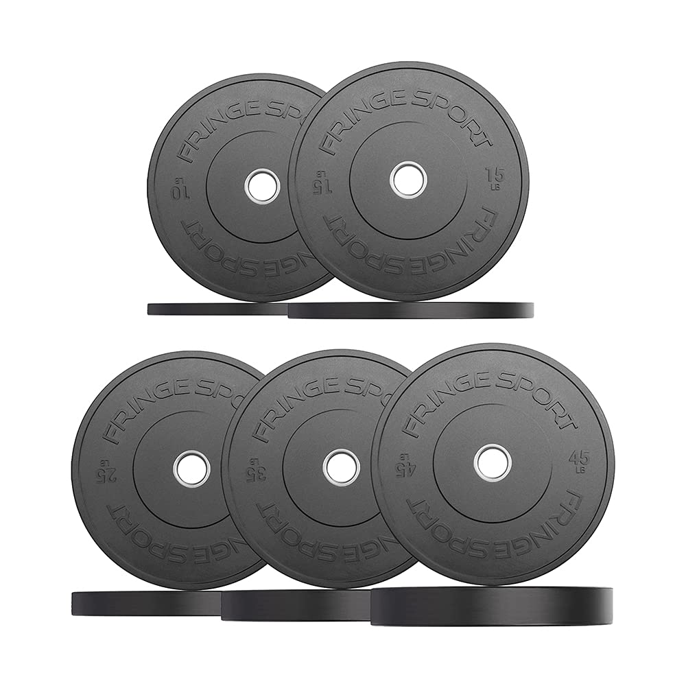 Premium Black Bumper Plate Sets 100-460 lbs for Olympic Weightlifting & Strength Training – Durable Rubber Weight Plates for Home Gym, CrossFit & Powerlifting | Dead Bounce Technology | Perfect for Garage Gyms & Professional Training Facilities