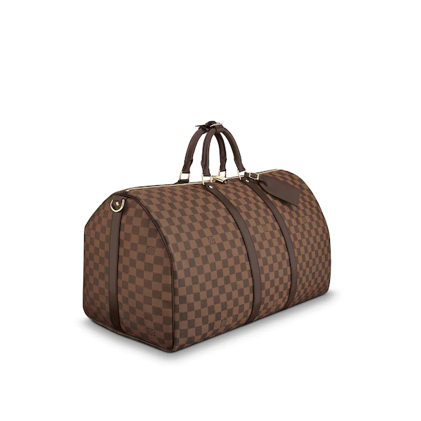 Authentic Louis Vuitton Keepall Bandouliere 55 Travel Duffle Bag in Damier Ebene Canvas - Perfect for Weekend Getaways & Business Trips