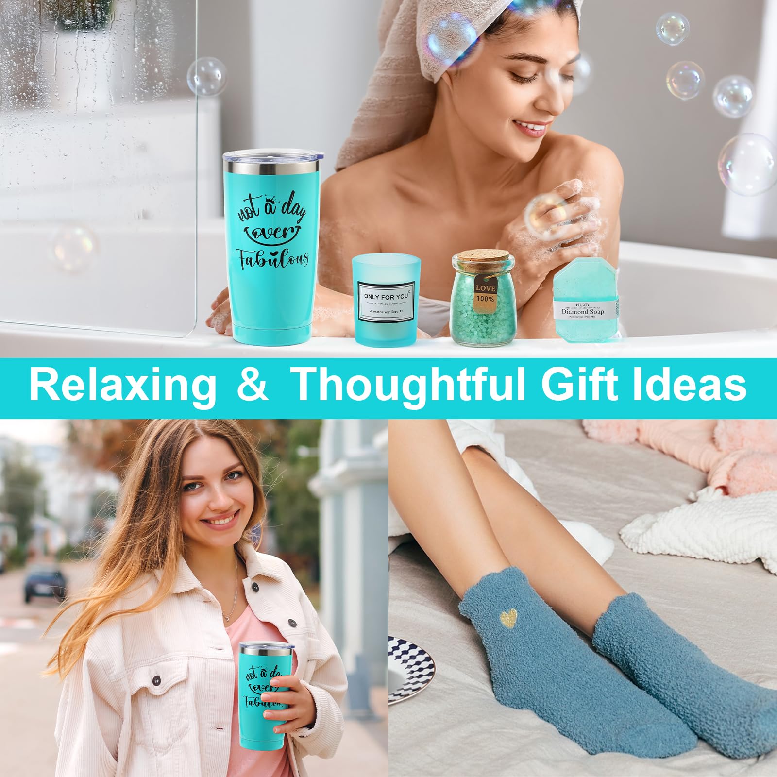 Unique Self Care Gifts for Women - Inspirational Birthday, Get Well, Retirement & Thank You Gifts - Relaxing Spa Gift Baskets for Her, Mom, Grandma, Wife, Girlfriend or Sister - Perfect for Special Occasions & Thoughtful Surprises