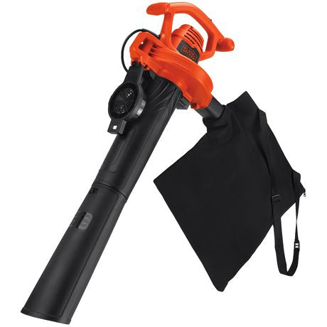 BLACK+DECKER BV2900 3-in-1 Electric Leaf Blower, Vacuum & Mulcher for Yard Cleanup - Powerful 250 MPH/400 CFM Lawn Tool for Leaves, Grass Clippings & Debris | Perfect for Fall Cleanup, Garden Maintenance & Driveway Clearing