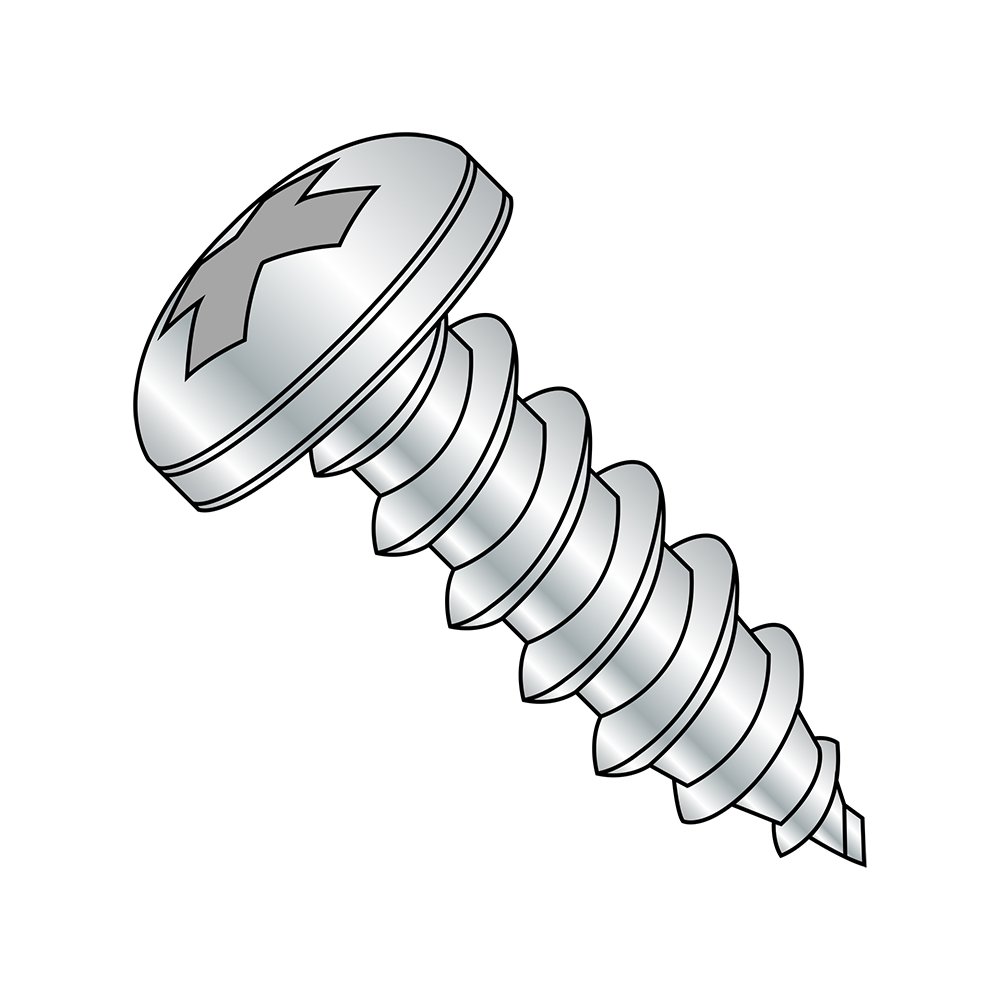 Small Parts 0612ABPP Zinc Plated Steel Sheet Metal Screws, Pan Head Phillips Drive, Type AB #6-20 Thread, 3/4
