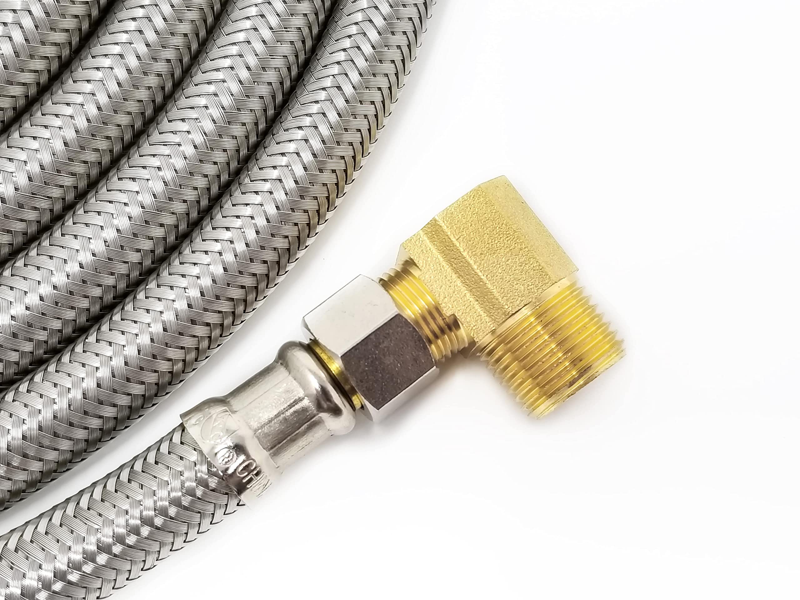 Premium Stainless Steel Dishwasher Hose Installation Kit - 3/8