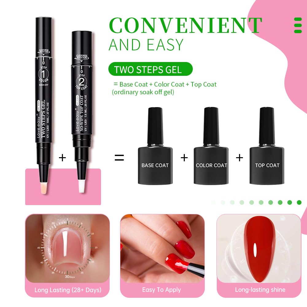 UV LED Gel Nail Polish Pen Set - 6 Nude Colors, Long Lasting & Chip Resistant for Salon-Quality Manicures at Home | Perfect for DIY Nails, Gifts & Professional Use