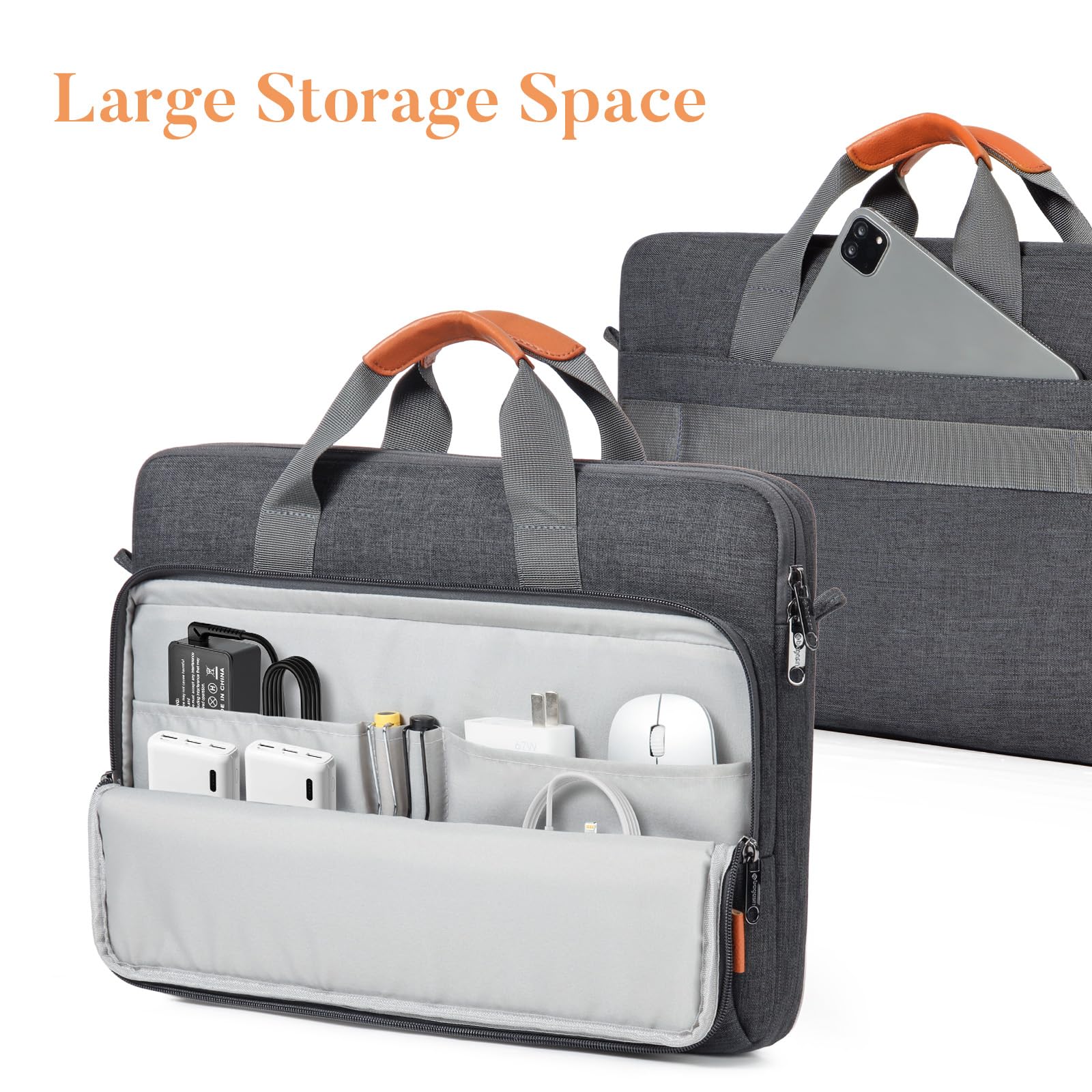 15.6-17.3 Inch Laptop Case Bag with Edge Protection, Durable Shoulder Carrying Briefcase for Work, School, and Travel