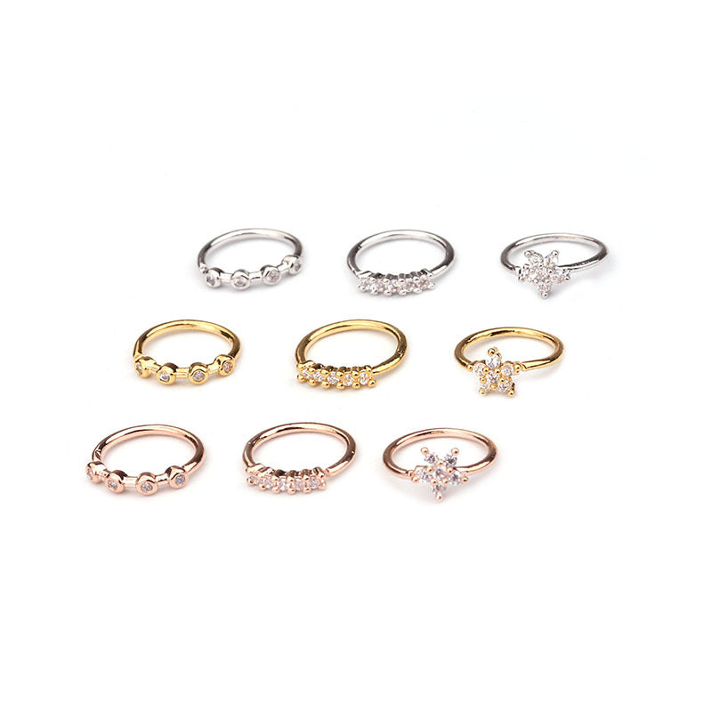 18K Gold 20G Minimalist Nose Hoop Ring with Flower Design - Dainty Nose Piercing Jewelry for Women | HSPJ1901 | Perfect for Everyday Wear, Parties & Special Occasions