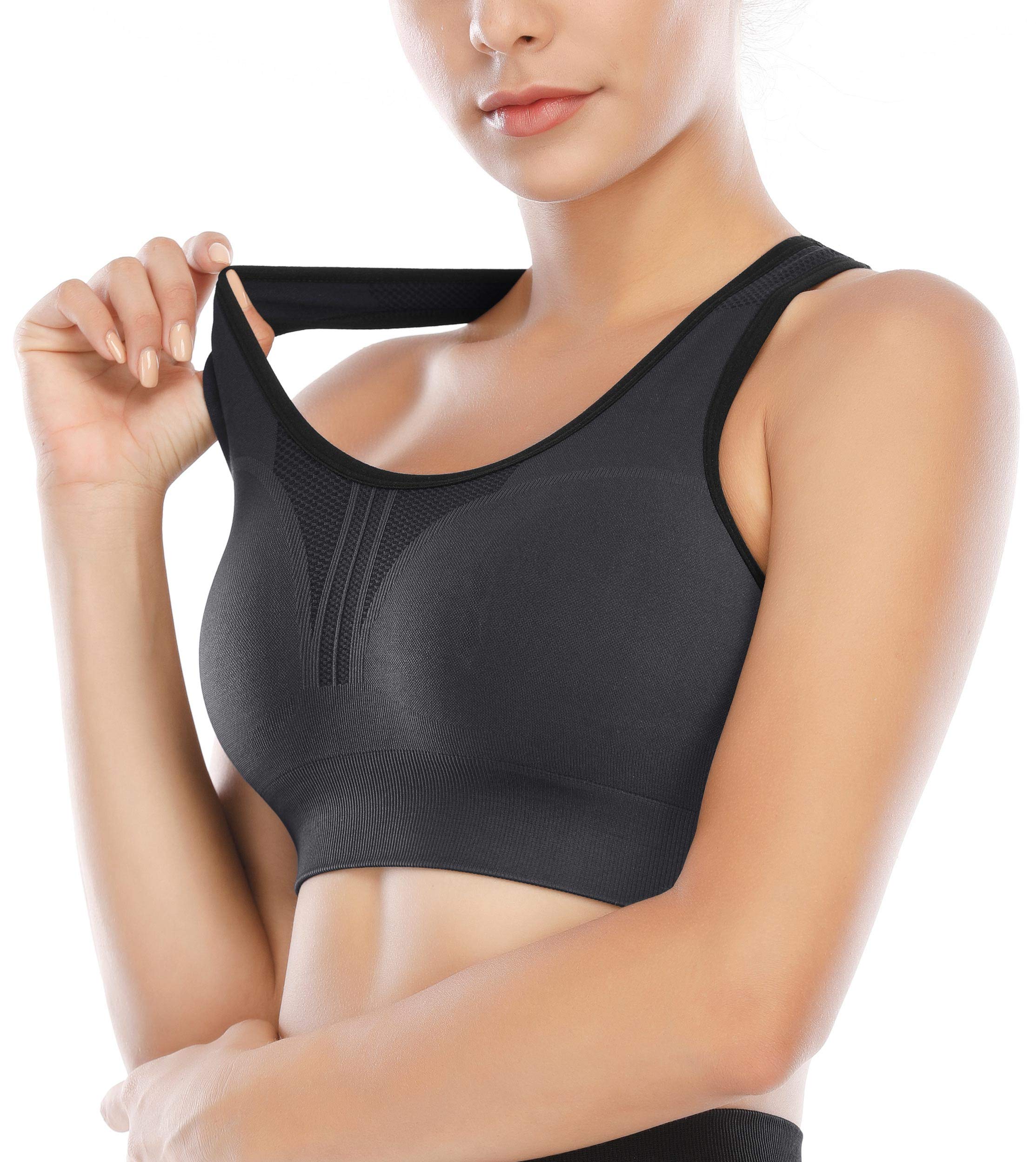 Heathyoga High Impact Sports Bras for Women - Maximum Support Padded Workout Bra, Racerback Yoga Bra - Perfect for Running, Gym & High-Intensity Training