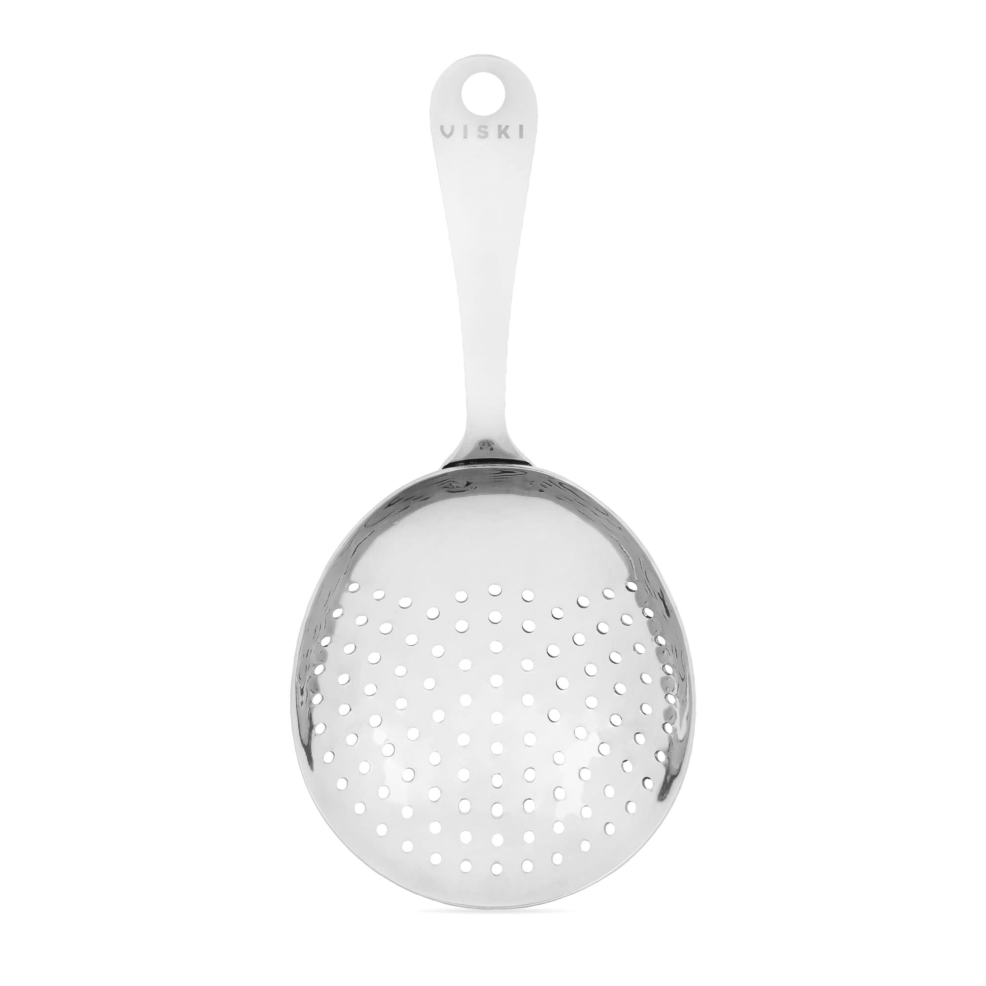 Harrison Julep Strainer - Premium Stainless Steel Cocktail Strainer for Mint Juleps & Mixed Drinks - Perfect for Home Bars, Cocktail Parties & Bartending