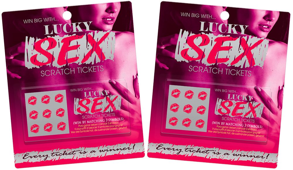 Lucky Sex Scratch Off Tickets - Pack of 2 Adult Novelty Cards for Parties, Bachelorette Gifts & Couples Games