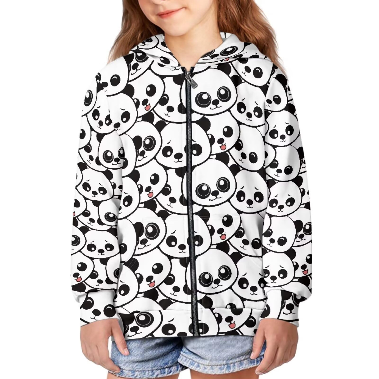 Girls Zip Up Hoodie - Kids Fleece Sweatshirt with Hood, Streetwear Style for School & Play | Cozy Winter & Fall Outerwear for Girls