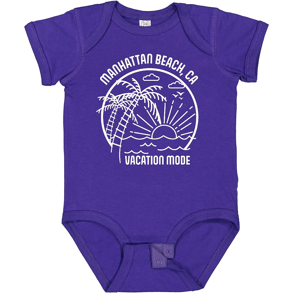 Inktastic Summer Vacation Mode Manhattan Beach California Baby Bodysuit - Cute Graphic Onesie for Infants & Toddlers - Perfect for Beach Trips, Family Vacations & Photo Shoots