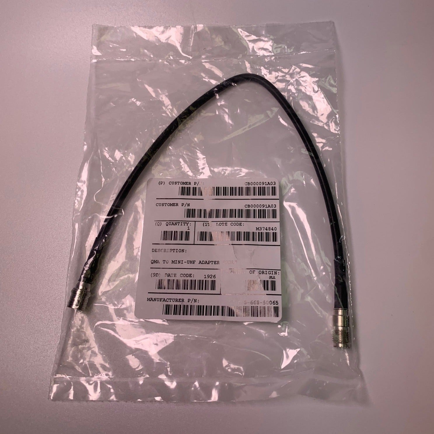 Motorola QMA to Mini UHF Adapter Cable - CB000091A03 (095-668-50065) - High Frequency RF Connector for Ham Radio, Antenna & Communication Equipment
