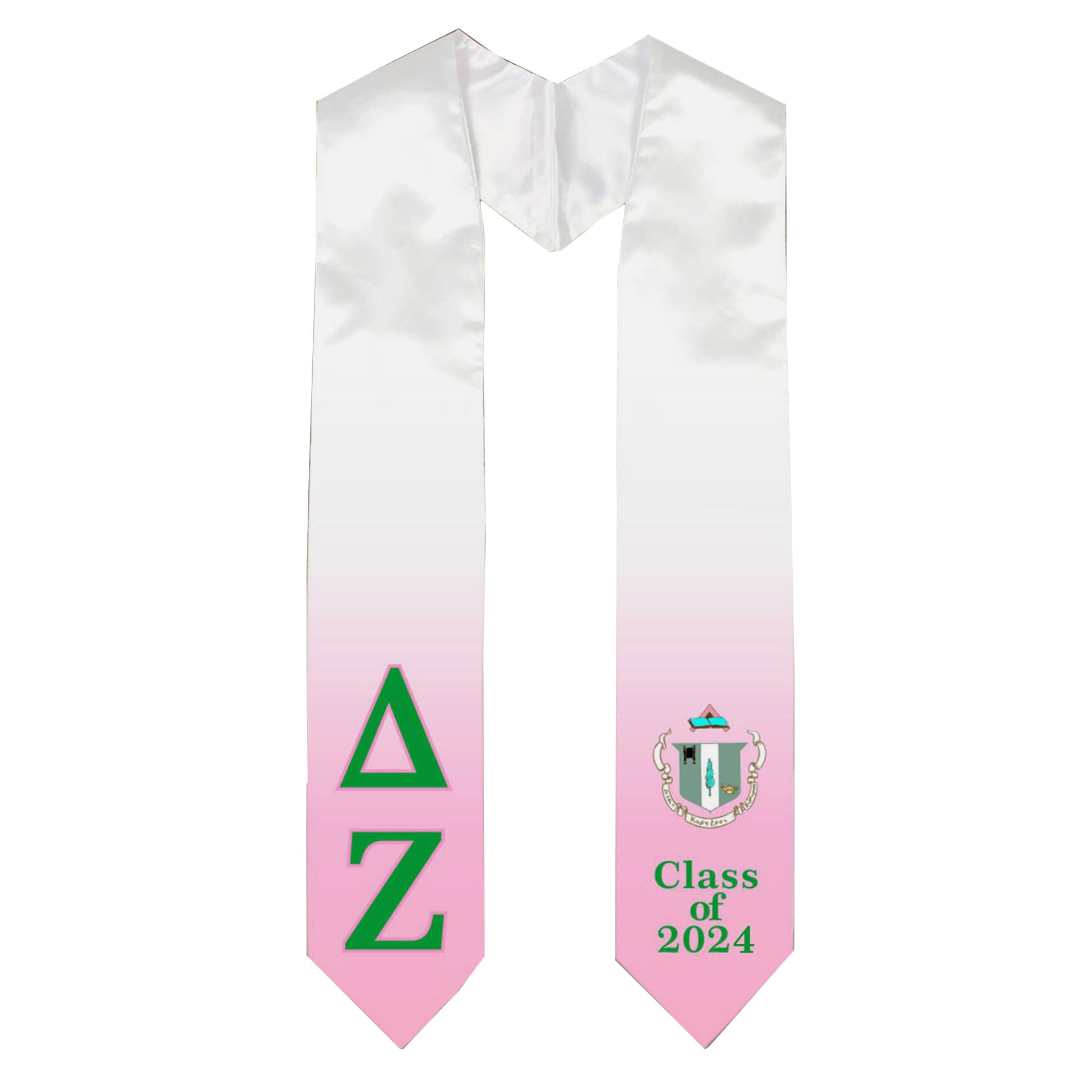 Delta Zeta Extra Fancy Greek Class of 2024 Graduation Stole - Sorority Sash for College Commencement Ceremony, Greek Life Celebration & Graduation Photos