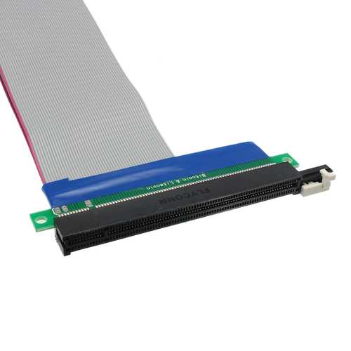20cm PCIe 8x to 16x Extension Cable - Flexible Ribbon Riser for GPU/Graphics Card - Perfect for Cryptocurrency Mining Rigs, Gaming PCs & Compact Computer Builds