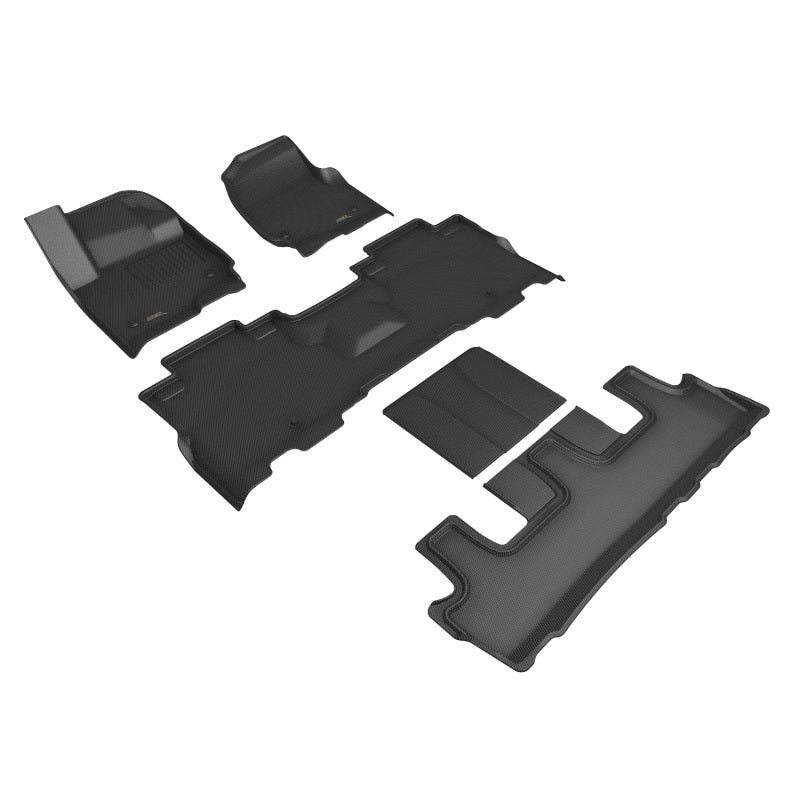 3D Maxpider Kagu All-Weather Floor Mats for 2018-2023 Ford Expedition Max - Custom Fit, Black (R1/R2/R3) | Durable Car Floor Liners for SUV, Truck & Family Vehicle Protection