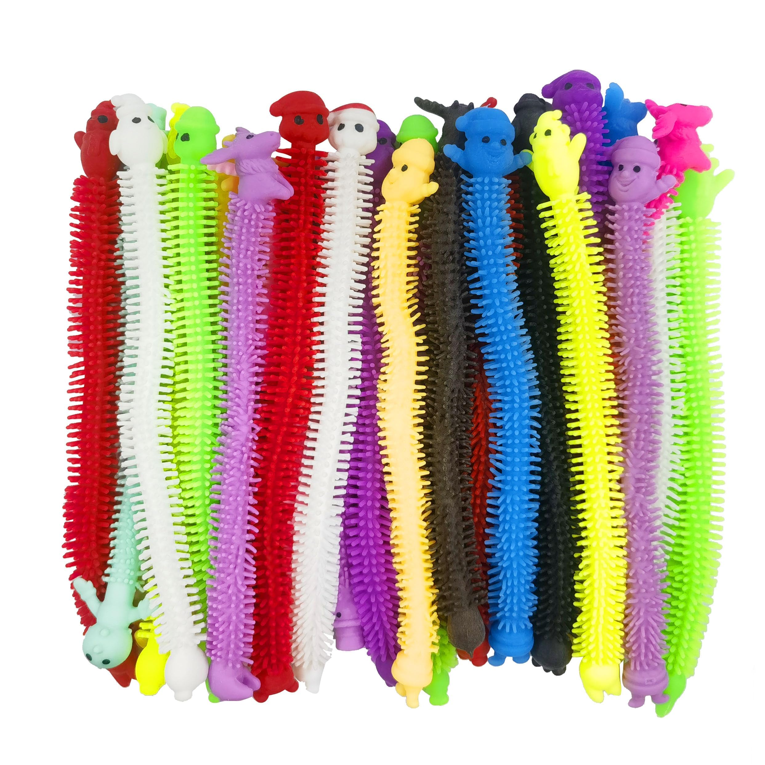 24 Pack Christmas Stretchy Strings Sensory Fidget Toys - Santa, Snowman & Elk Stress Relief Toys for Kids & Adults | Anti-Anxiety Sensory Toys for Classroom, Office & Holiday Party Favors