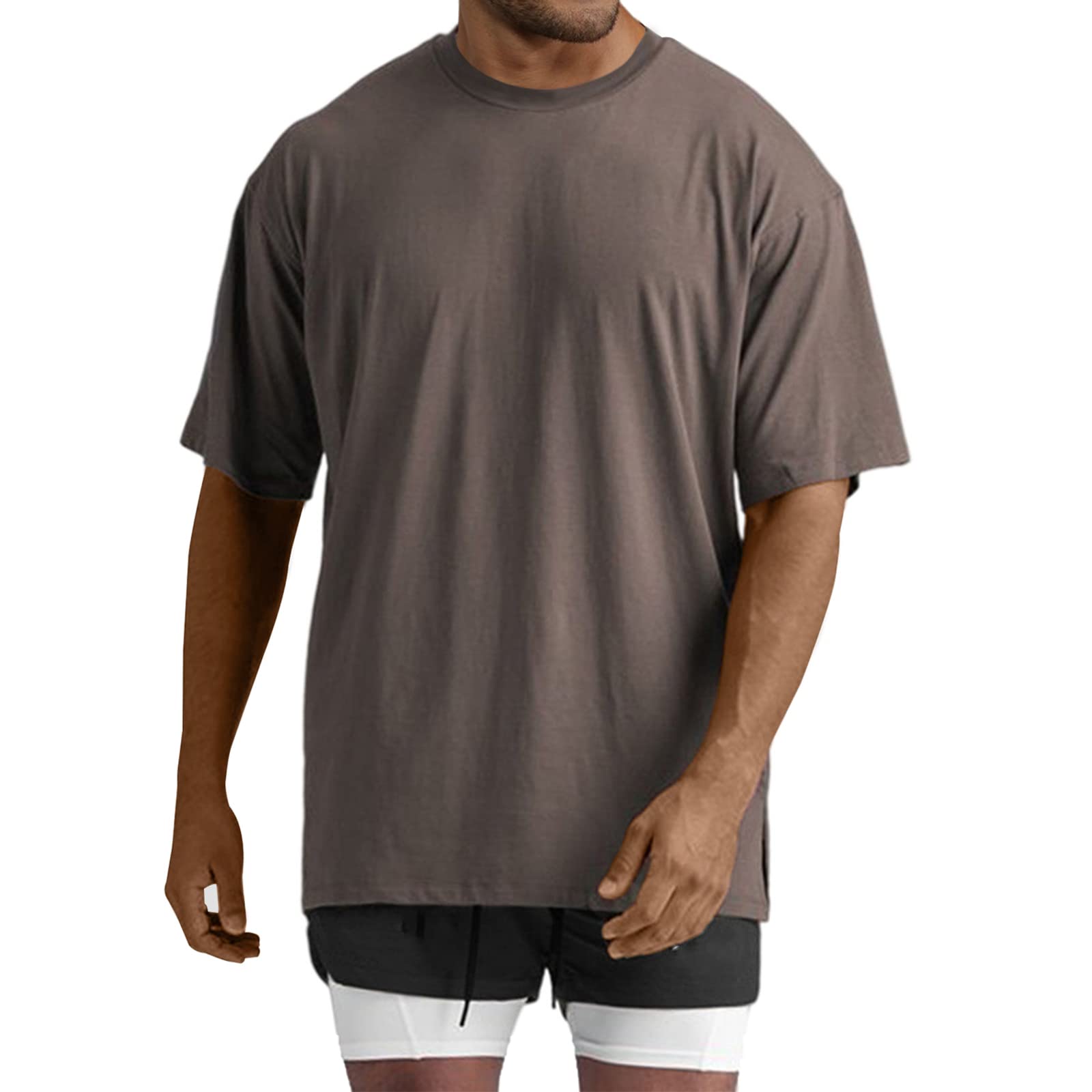 Men's Oversized Workout T-Shirts - Lightweight Quick Dry Short Sleeve Crew Neck Athletic Tees for Gym, Running & Casual Wear