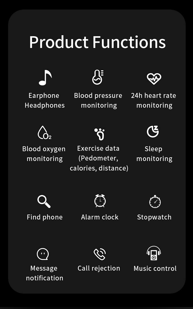 Smart Watch for Android & iPhone - Fitness Tracker with Blood Oxygen, Heart Rate & Sleep Monitor - 2-in-1 Bluetooth Sports Watch with Long Battery Life for Men & Women - Perfect for Workouts, Running & Daily Health Tracking